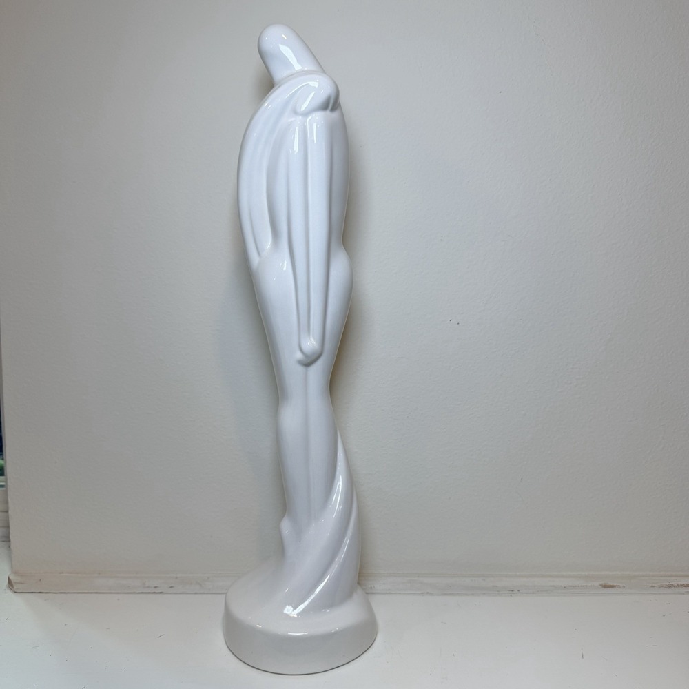Vintage MCM Royal Haeger‎ Dusty White Embracing Ceramic Figures / Lovers 20"